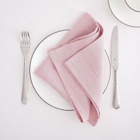 Pure Linen Insulation Placemat Square Wiping Towel Solid Color Napkin Mouth Cloth (Option: Hemp Light Pink-34 × 34cm)
